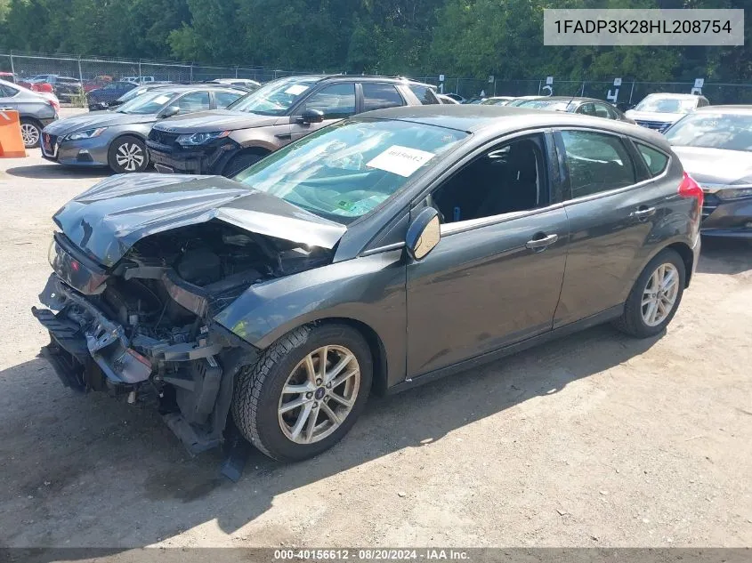 2017 Ford Focus Se VIN: 1FADP3K28HL208754 Lot: 40156612