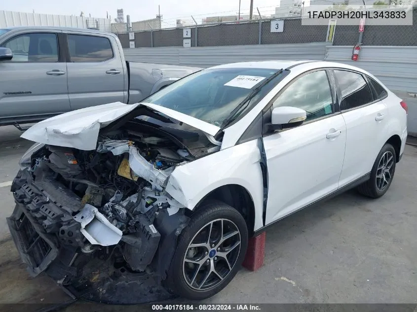 2017 Ford Focus Sel VIN: 1FADP3H20HL343833 Lot: 40175184