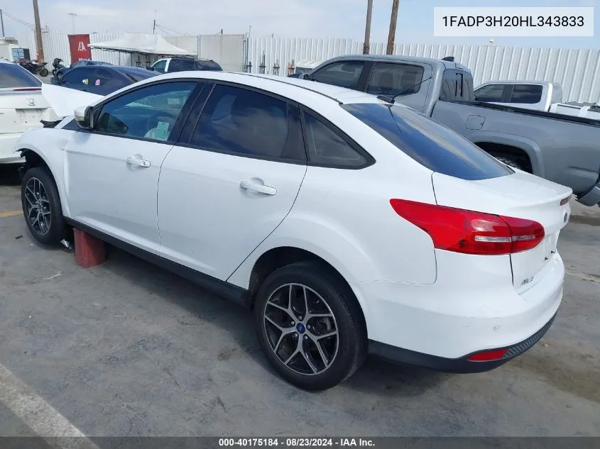 1FADP3H20HL343833 2017 Ford Focus Sel