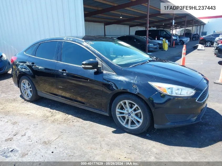 2017 Ford Focus Se VIN: 1FADP3FE9HL237443 Lot: 40177629