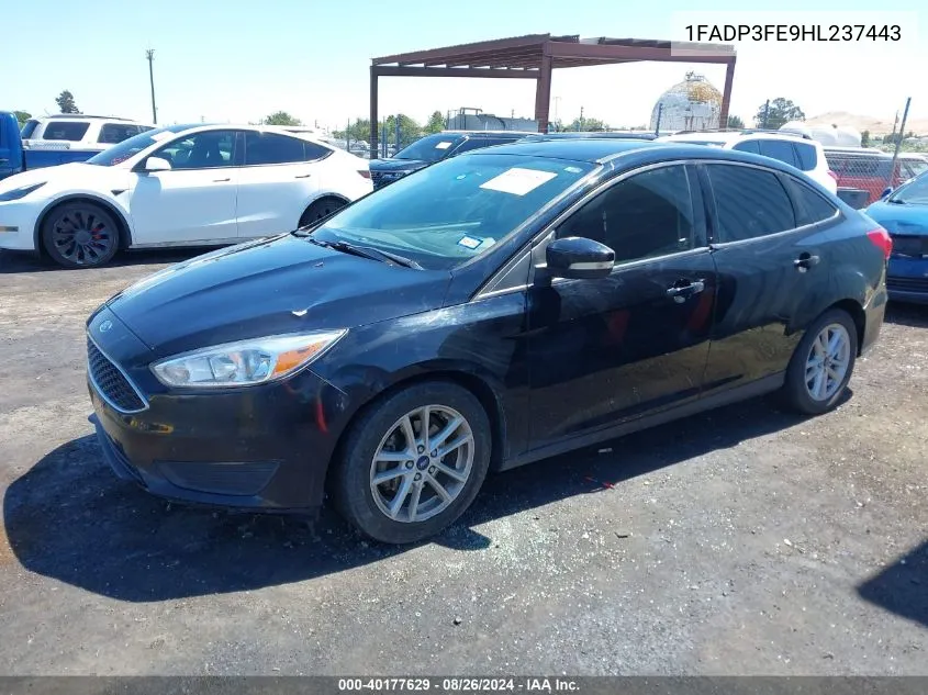 2017 Ford Focus Se VIN: 1FADP3FE9HL237443 Lot: 40177629