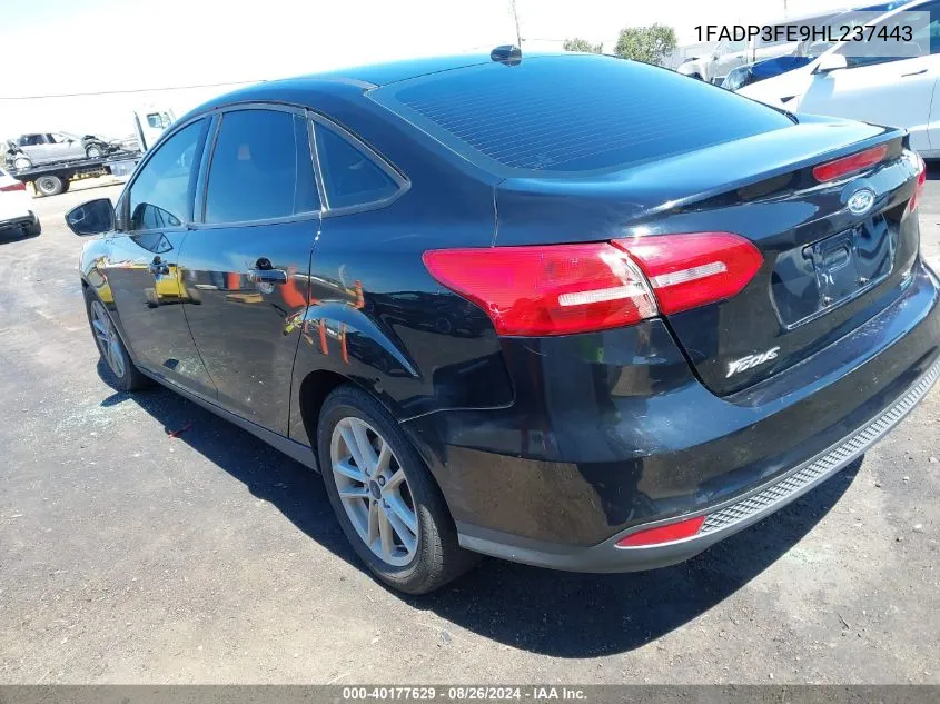 2017 Ford Focus Se VIN: 1FADP3FE9HL237443 Lot: 40177629