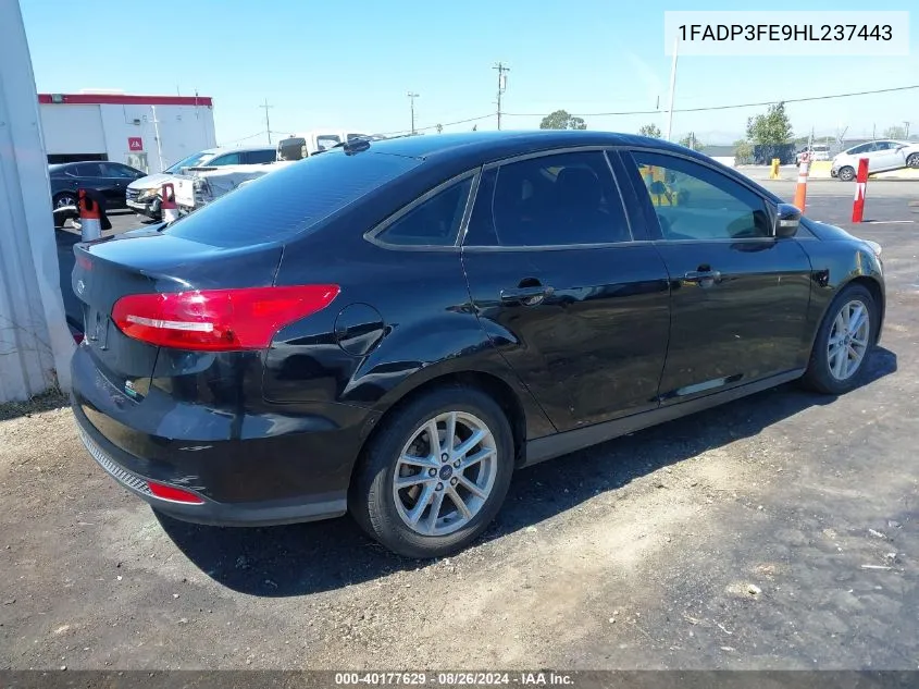 2017 Ford Focus Se VIN: 1FADP3FE9HL237443 Lot: 40177629