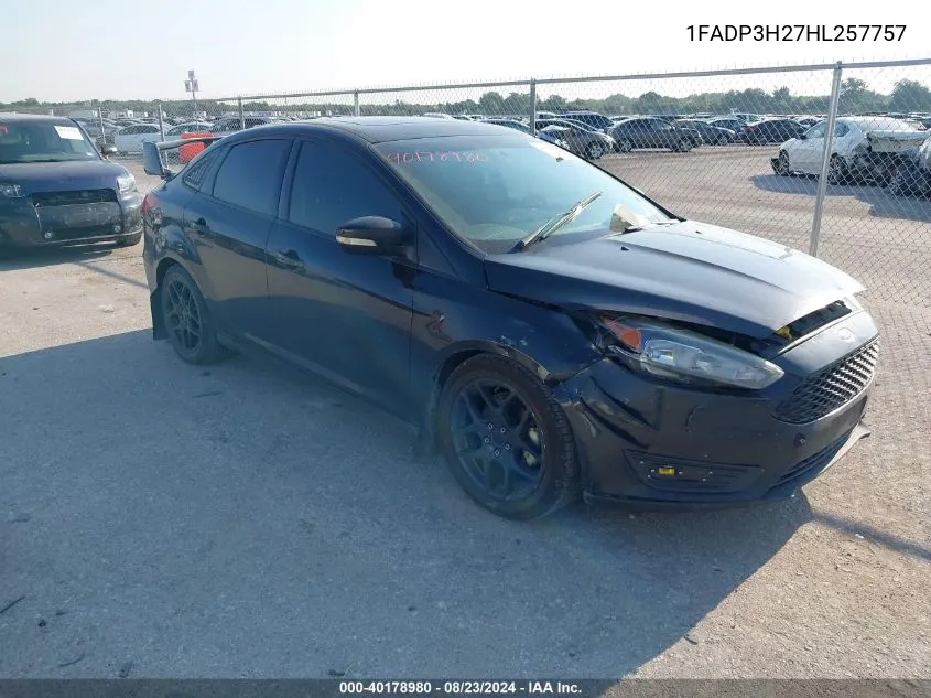 2017 Ford Focus Sel VIN: 1FADP3H27HL257757 Lot: 40178980