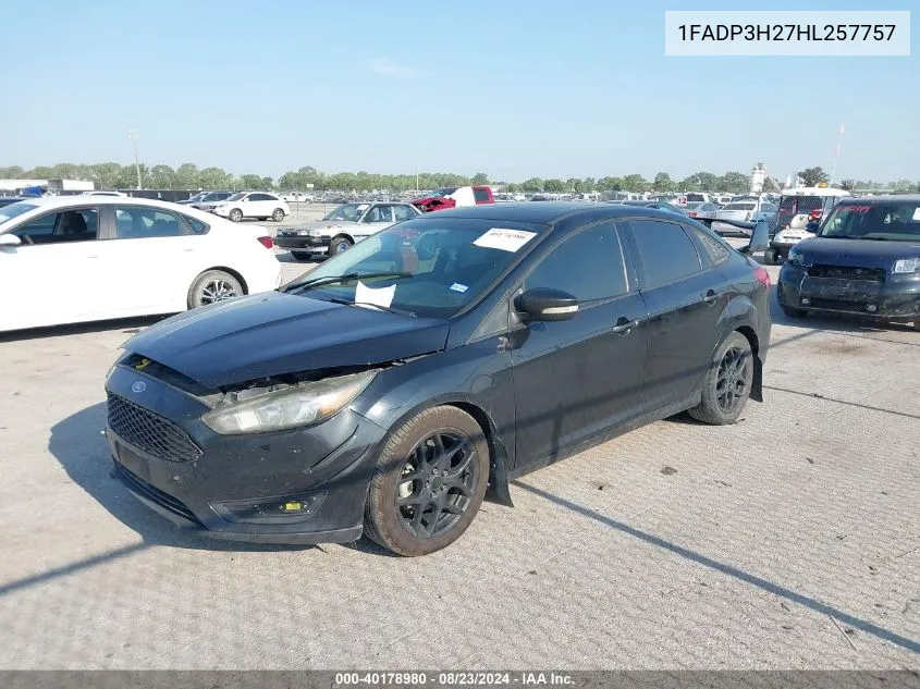 2017 Ford Focus Sel VIN: 1FADP3H27HL257757 Lot: 40178980