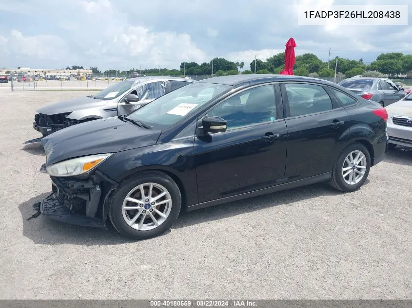 2017 Ford Focus Se VIN: 1FADP3F26HL208438 Lot: 40180559