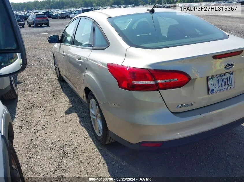 1FADP3F27HL315367 2017 Ford Focus Se