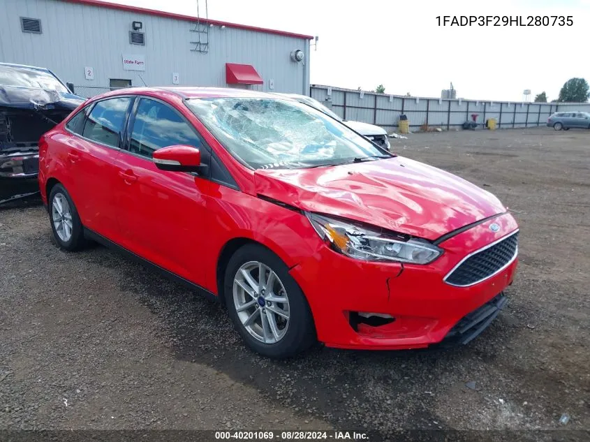 2017 Ford Focus Se VIN: 1FADP3F29HL280735 Lot: 40201069