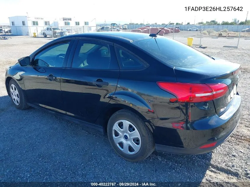 2017 Ford Focus S VIN: 1FADP3E26HL257642 Lot: 40222767