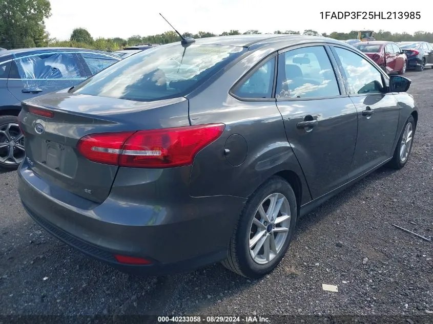 1FADP3F25HL213985 2017 Ford Focus Se