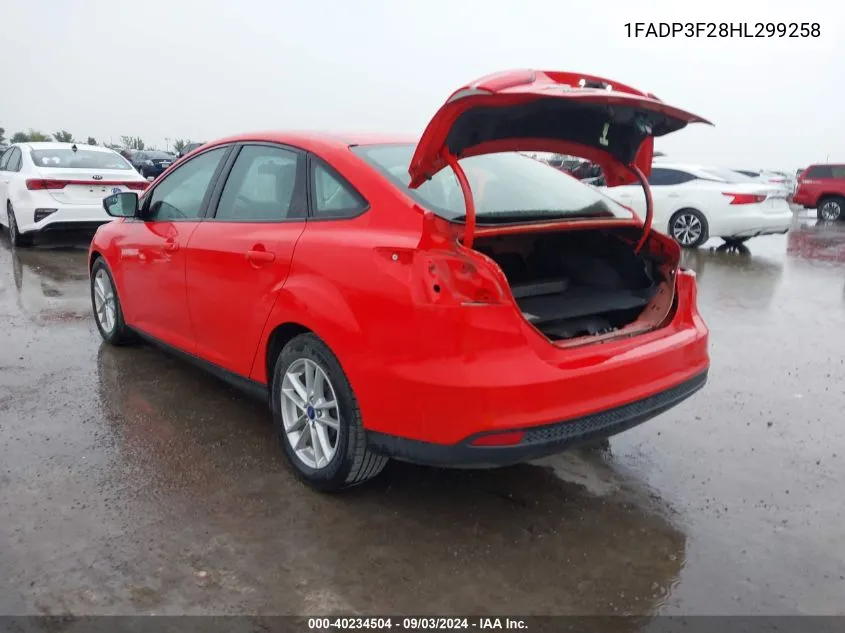 1FADP3F28HL299258 2017 Ford Focus Se