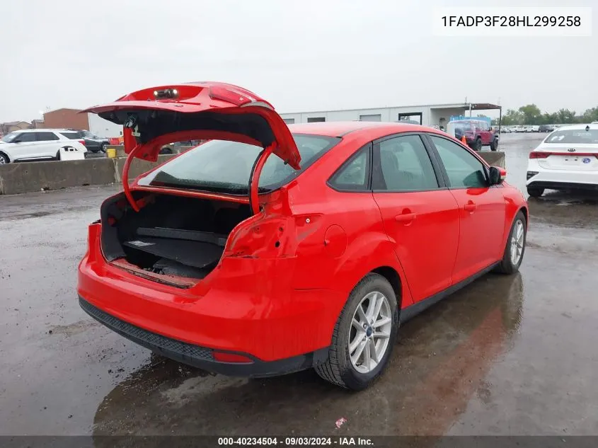 1FADP3F28HL299258 2017 Ford Focus Se