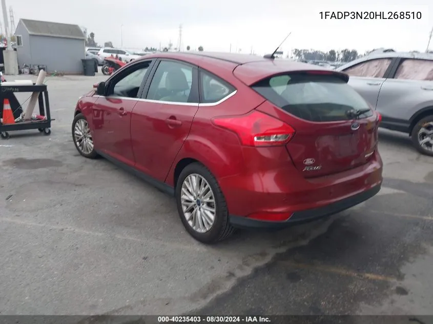 1FADP3N20HL268510 2017 Ford Focus Titanium