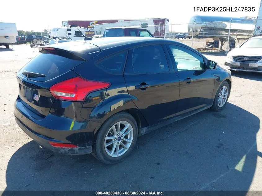 2017 Ford Focus Se VIN: 1FADP3K25HL247835 Lot: 40239435