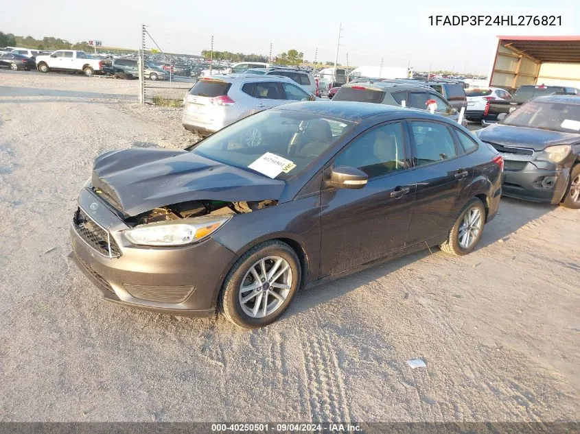 2017 Ford Focus Se VIN: 1FADP3F24HL276821 Lot: 40250501