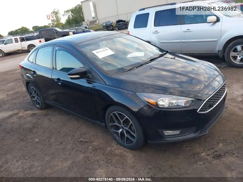 2017 Ford Focus Sel VIN: 1FADP3H28HL236982 Lot: 40279140