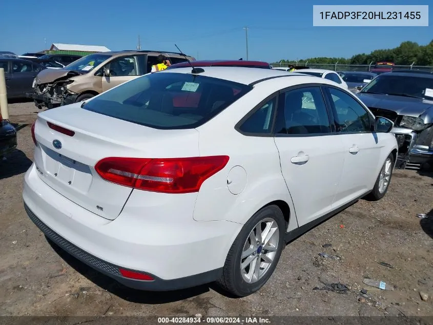 1FADP3F20HL231455 2017 Ford Focus Se