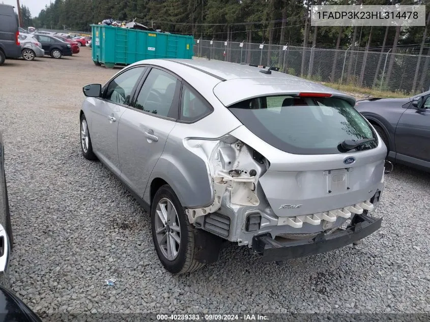 1FADP3K23HL314478 2017 Ford Focus Se