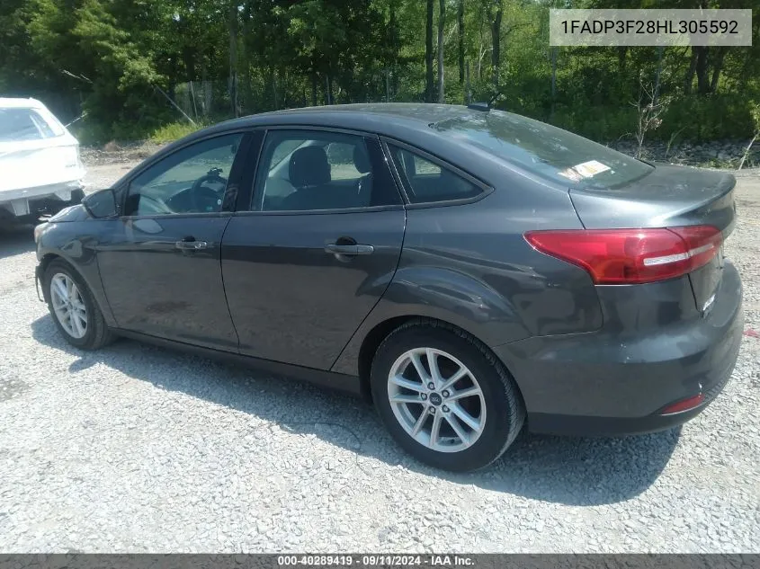 2017 Ford Focus Se VIN: 1FADP3F28HL305592 Lot: 40289419