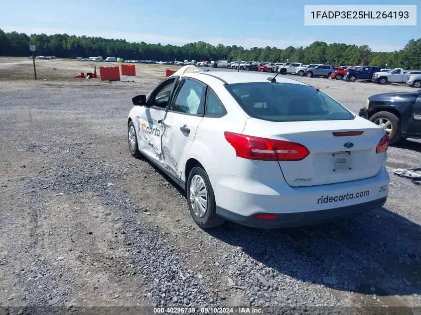 2017 Ford Focus S VIN: 1FADP3E25HL264193 Lot: 40296739