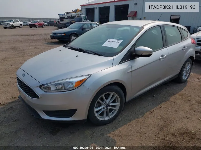 2017 Ford Focus Se VIN: 1FADP3K21HL319193 Lot: 40299196