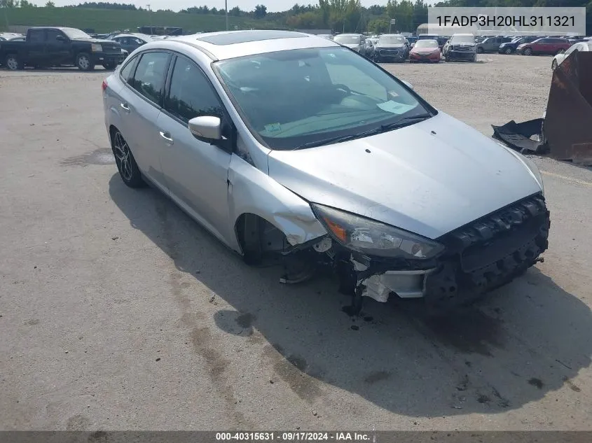 2017 Ford Focus Sel VIN: 1FADP3H20HL311321 Lot: 40315631