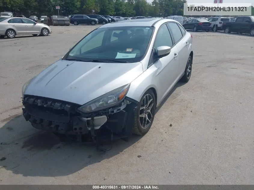 2017 Ford Focus Sel VIN: 1FADP3H20HL311321 Lot: 40315631