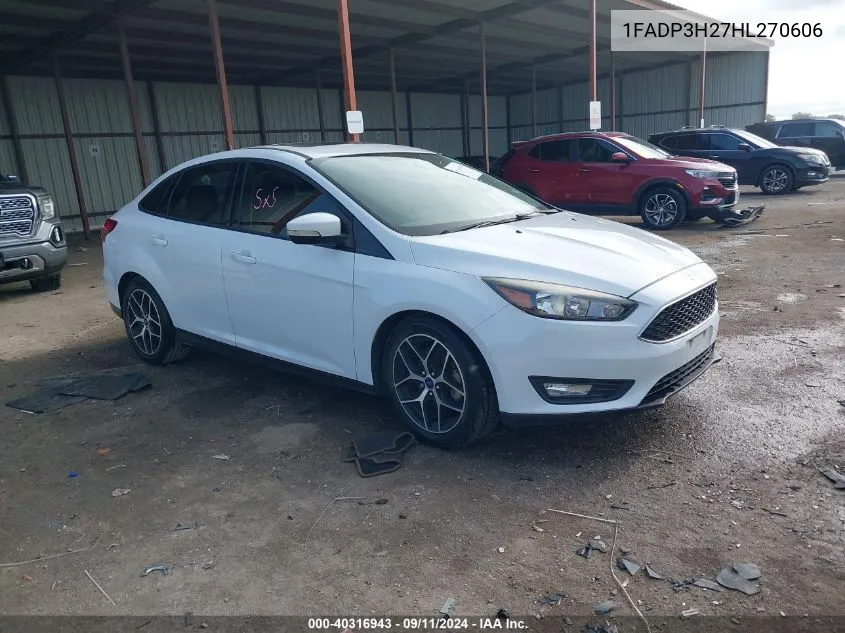 2017 Ford Focus Sel VIN: 1FADP3H27HL270606 Lot: 40316943