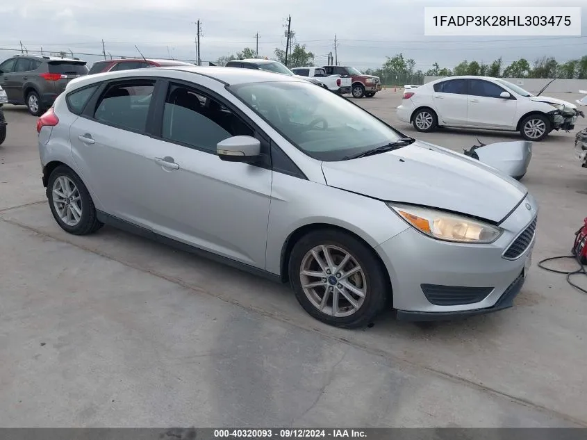 2017 Ford Focus Se VIN: 1FADP3K28HL303475 Lot: 40320093