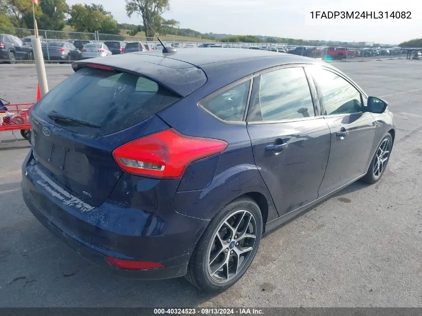 2017 Ford Focus Sel VIN: 1FADP3M24HL314082 Lot: 40324523