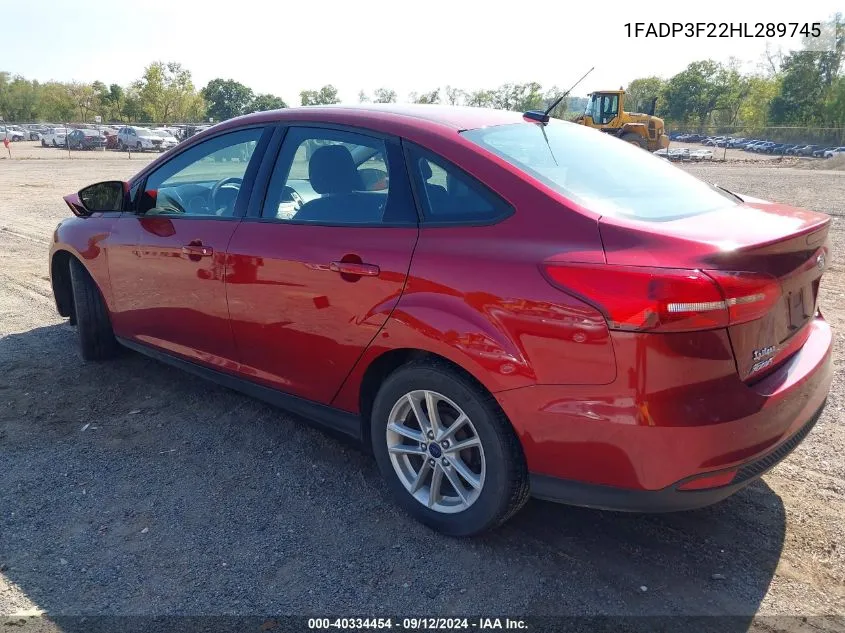 1FADP3F22HL289745 2017 Ford Focus Se