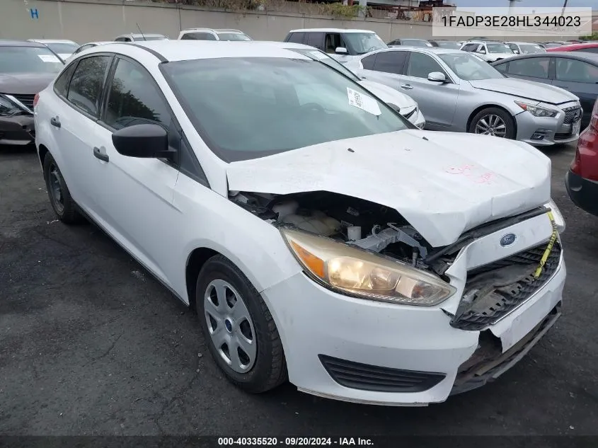 2017 Ford Focus S VIN: 1FADP3E28HL344023 Lot: 40335520