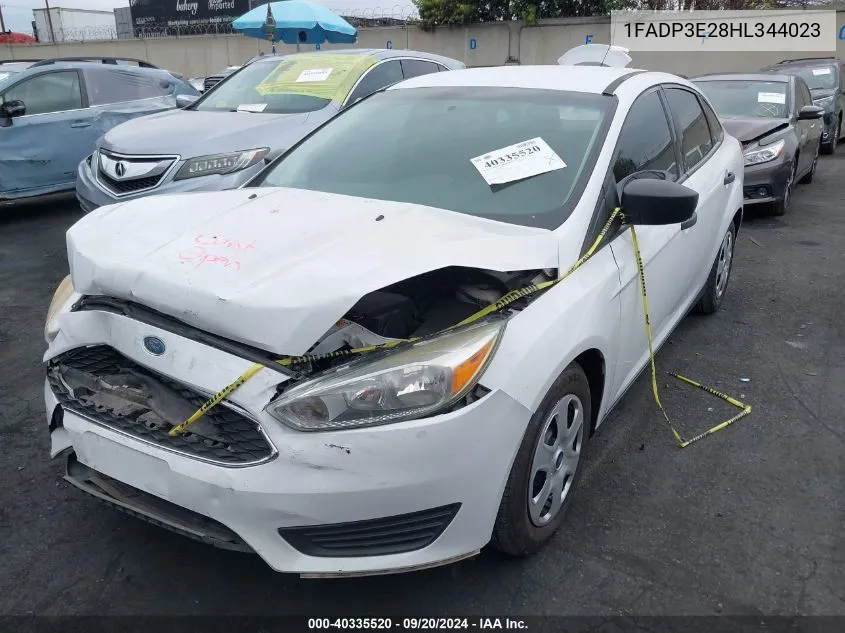 2017 Ford Focus S VIN: 1FADP3E28HL344023 Lot: 40335520