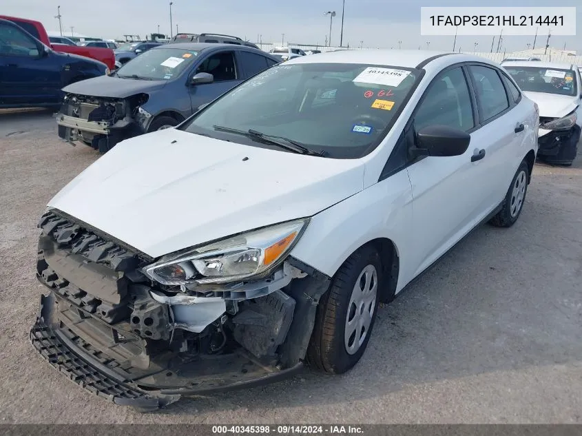 2017 Ford Focus S VIN: 1FADP3E21HL214441 Lot: 40345398