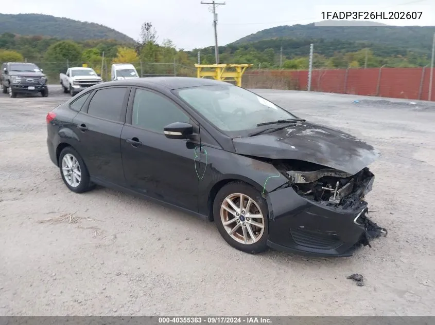 2017 Ford Focus Se VIN: 1FADP3F26HL202607 Lot: 40355363