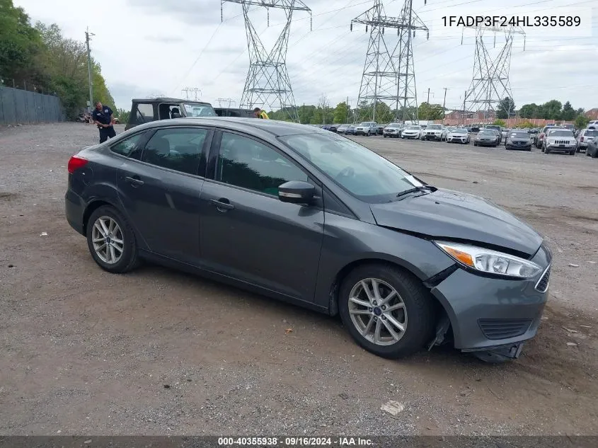 2017 Ford Focus Se VIN: 1FADP3F24HL335589 Lot: 40355938