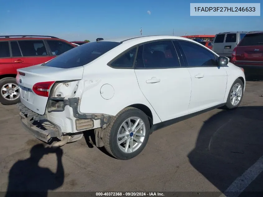 2017 Ford Focus Se VIN: 1FADP3F27HL246633 Lot: 40372368