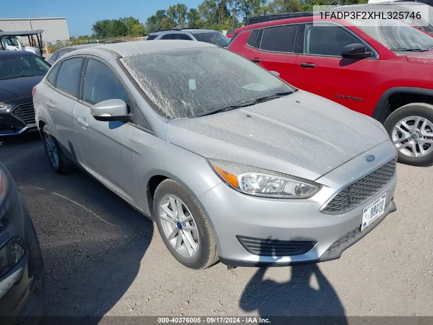 2017 Ford Focus Se VIN: 1FADP3F2XHL325746 Lot: 40376005