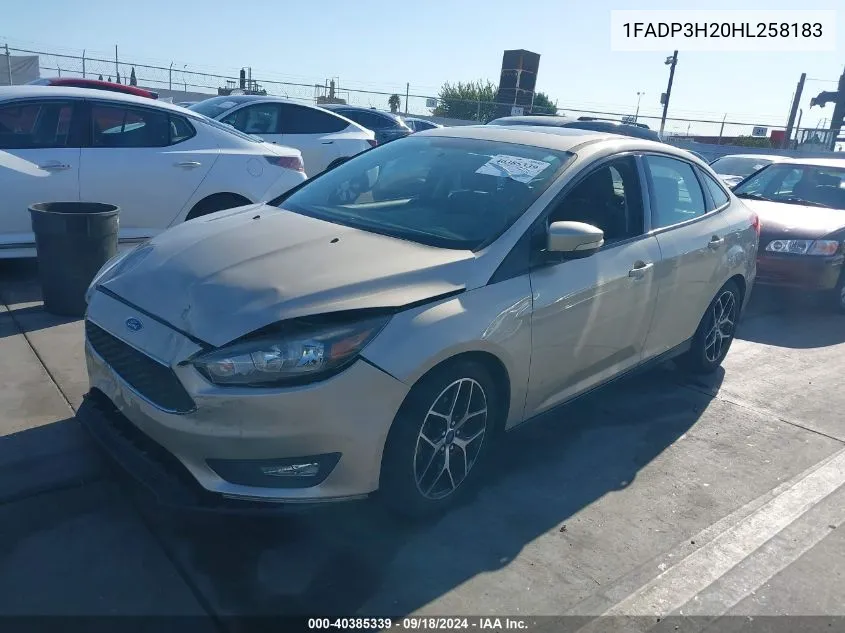 2017 Ford Focus Sel VIN: 1FADP3H20HL258183 Lot: 40385339