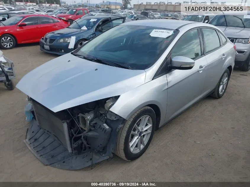 2017 Ford Focus Se VIN: 1FADP3F20HL304565 Lot: 40390736