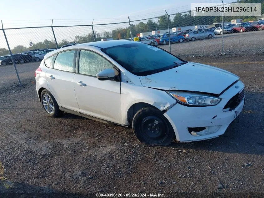 2017 Ford Focus Se VIN: 1FADP3K23HL296614 Lot: 40396126