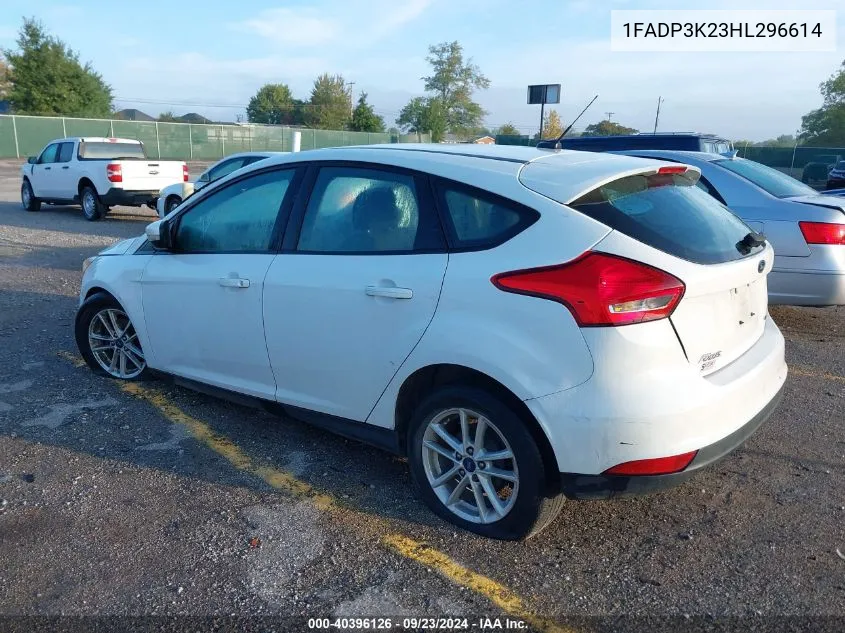 2017 Ford Focus Se VIN: 1FADP3K23HL296614 Lot: 40396126