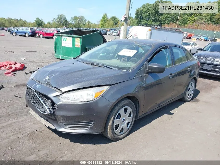 1FADP3E21HL281430 2017 Ford Focus S