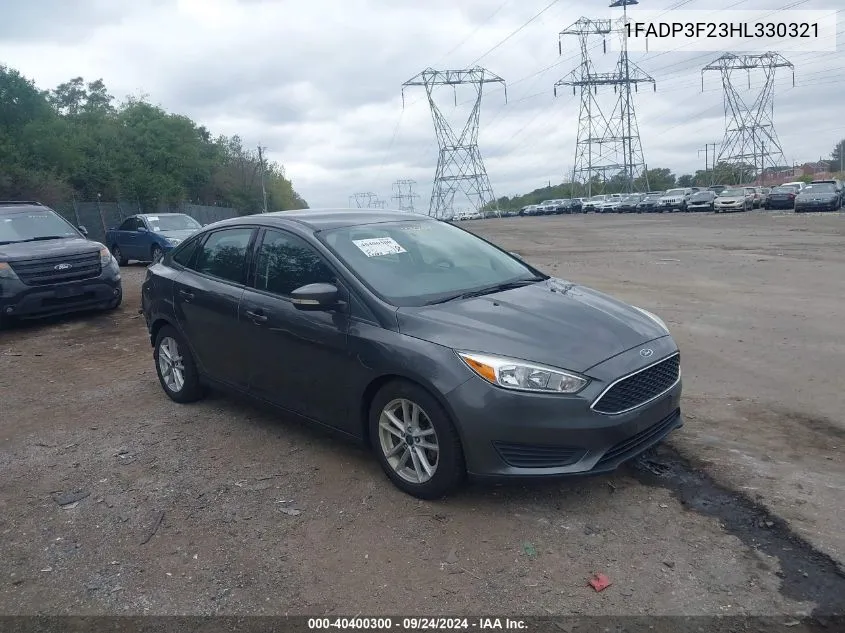 2017 Ford Focus Se VIN: 1FADP3F23HL330321 Lot: 40400300