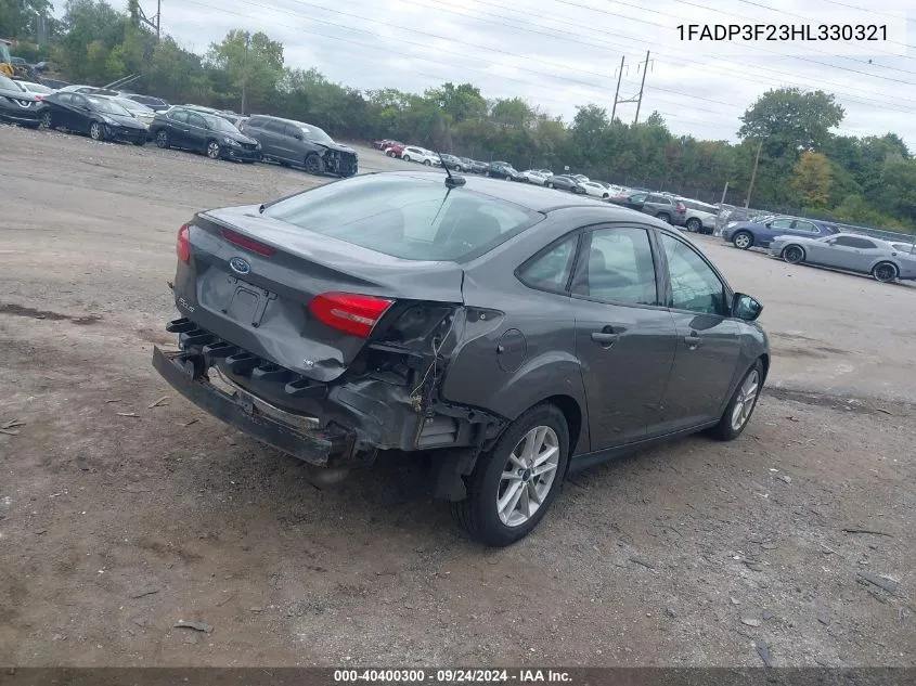 2017 Ford Focus Se VIN: 1FADP3F23HL330321 Lot: 40400300