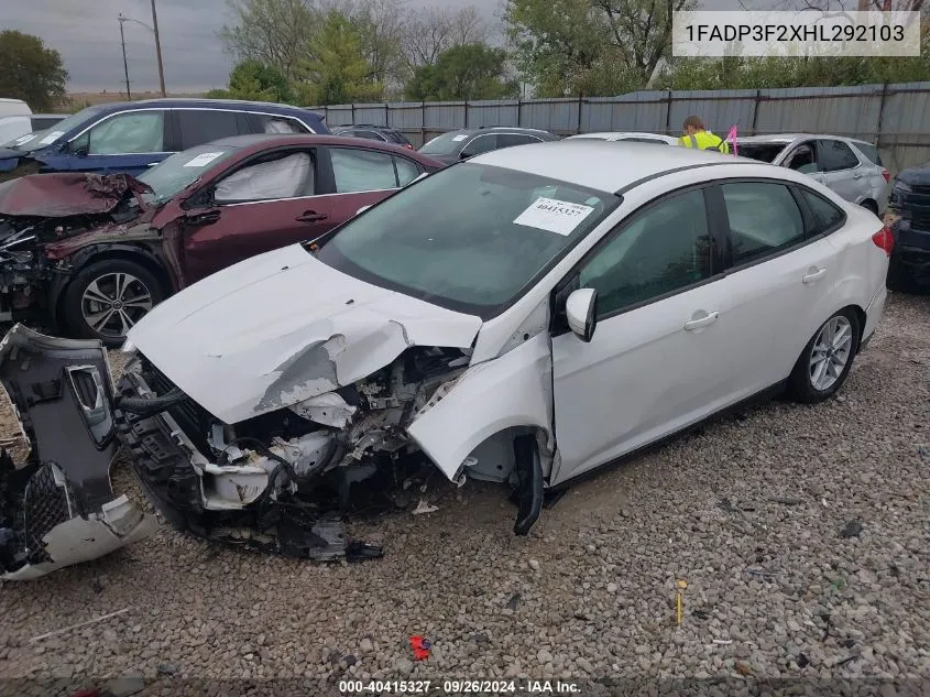 2017 Ford Focus Se VIN: 1FADP3F2XHL292103 Lot: 40415327