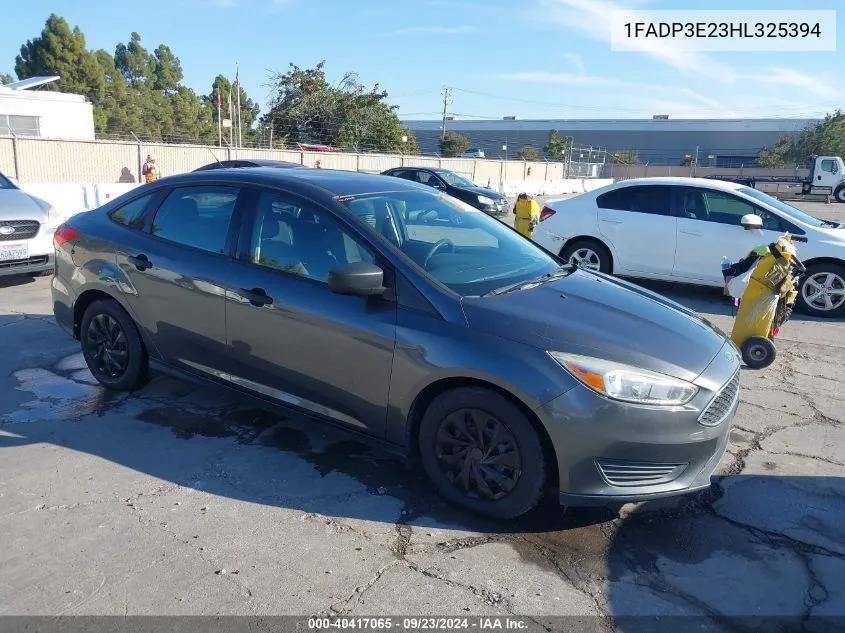 2017 Ford Focus S VIN: 1FADP3E23HL325394 Lot: 40417065