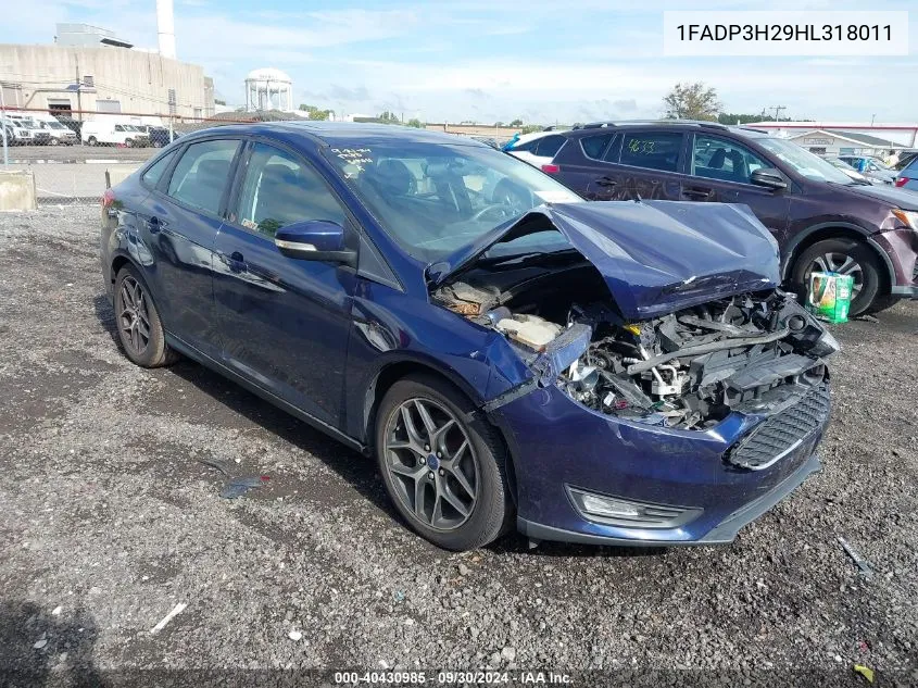 2017 Ford Focus Sel VIN: 1FADP3H29HL318011 Lot: 40430985