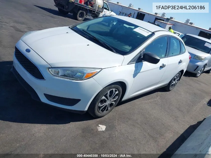 2017 Ford Focus S VIN: 1FADP3E24HL206186 Lot: 40440358