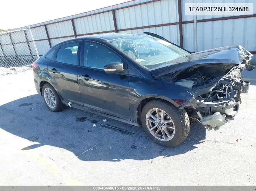 2017 Ford Focus Se VIN: 1FADP3F26HL324688 Lot: 40440615